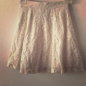 Cream, Lace, A-Line Skirt (Very Good Condition)